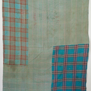 Vintage Kantha-quilt: handgemaakte deken van gerecycled katoen