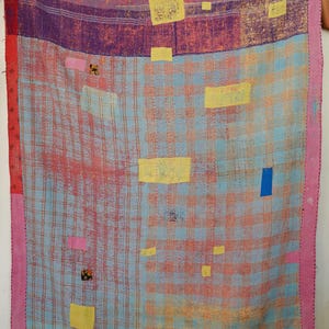 Handmade Kantha Quilt Vintage Indian Gudri Throw Blanket Colorful Patchwork Quilt