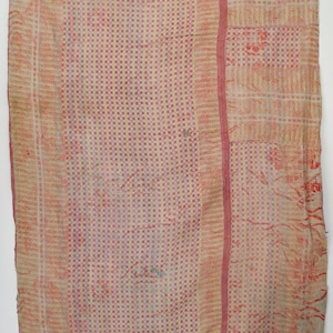 Vintage handgemaakte kantha-quilt: deken van gerecycled katoen