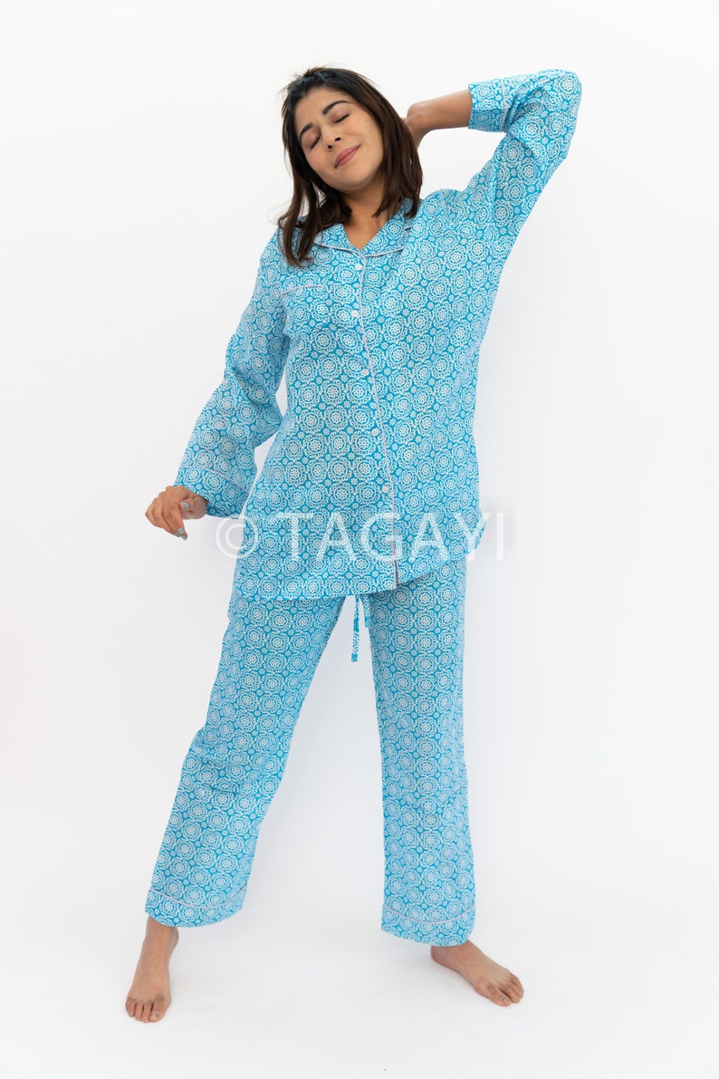 Printed Pyjamas Sleep Wear High Level Cotton Good Quality Women/'s Homewear Pajamas Sets For Girl Organic Cotton PJ/'s Ankle Length Pyjama Set