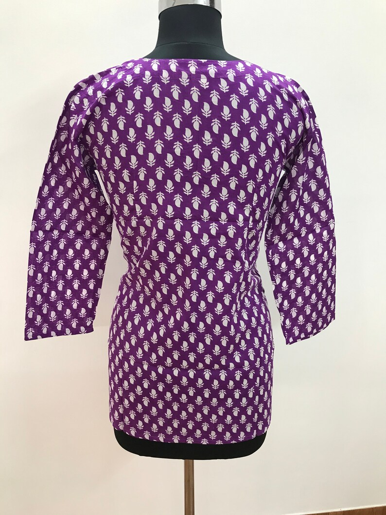 Indian Ethnic Women/'s Designer Short Cotton Printed Tunic Top Cotton Printed Blouse Cotton Printed kurti