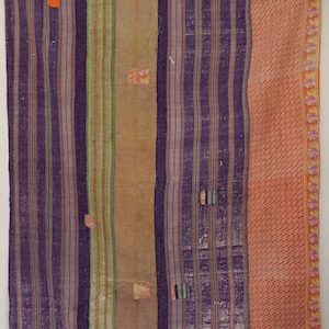 Handgemaakte vintage kantha-quilt: deken van gerecycled katoen