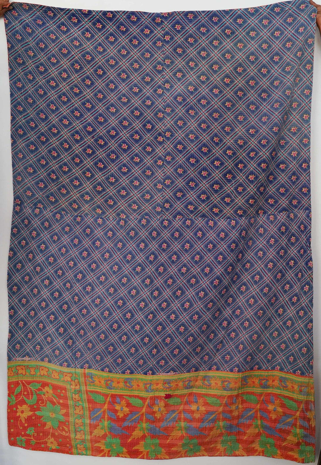 Vintage Kantha Quilt: Handmade Recycled Cotton Throw, Wall Hanging - Etsy