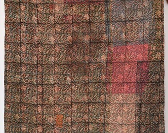 Vintage Indian Kantha Quilt – Handmade Cotton Reversible Bedding