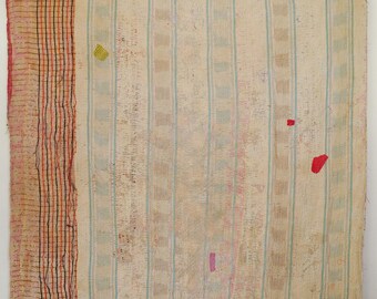 Miękka bawełniana narzuta Kantha, dwustronna kołdra w stylu vintage, kwiatowy koc boho, ręcznie robiona pościel indyjska