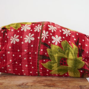 Hermoso algodón Vintage Kantha cepillos bolsa de maquillaje accesorio T-Pouch Kantha trabajo cepillo bolsa india étnica bolsa baño artículos de tocador cosméticos