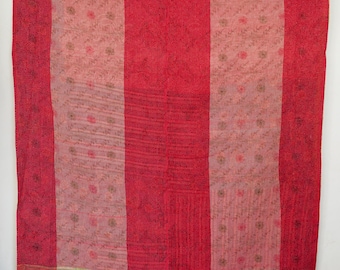 Ręcznie robiony koc Kantha w stylu vintage, indyjski koc bawełniany, pościel boho, rustykalny narzuta, wyjątkowy wystrój domu