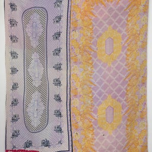 Vintage handgemaakte kantha-quilt: deken van gerecycled katoen