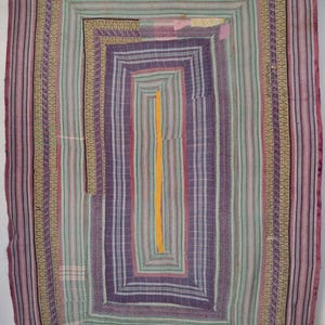 Vintage Kantha-quilt: handgemaakte deken van gerecycled katoen