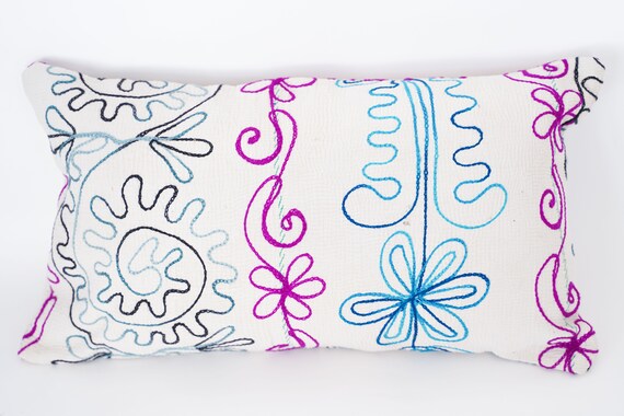 Handmade Kantha Pillow Cover: Vintage Cotton Cushion (50x30cm)