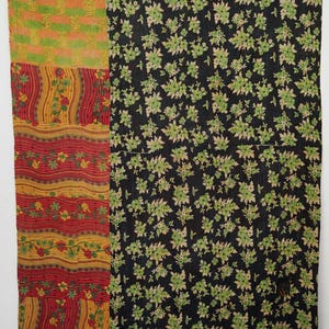 Vintage Kantha Throw Quilt | Hand Embroidered Indian Textile | Artisan Made