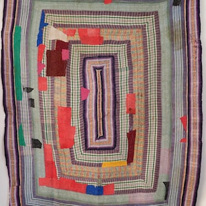 Vintage Kantha-quilt: handgemaakte deken van gerecycled katoen