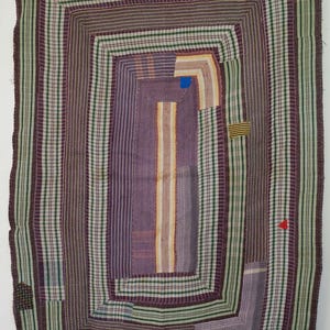 One of a Kind Vintage Kantha Quilt Reversible Indian Patchwork Throw Blanket