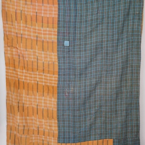 Vintage kantha-quilt: handgemaakte omkeerbare katoenen sprei