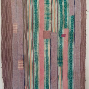 Handgemaakte vintage kantha-quilt: deken van gerecycled katoen