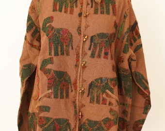 XXL Size Non-Fiber Thin Elephant Print Unisex Blazer, Winter Warm Jackets New Arrival 2022