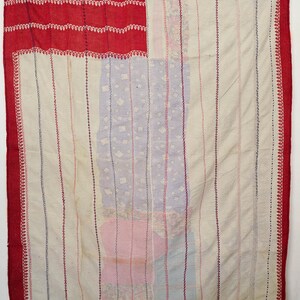 Handmade Cotton Kantha Throw | Reversible Quilt, Boho Sofa Throw, Lightweight Summer Blanket