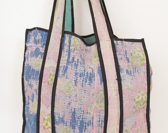 Torba na ramię z motywem kołdry Kantha w stylu vintage: ekologiczna, wielokrotnego użytku