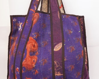 Torba na ramię Kantha Quilt: vintage'owa, ręcznie szyta torba na ramię