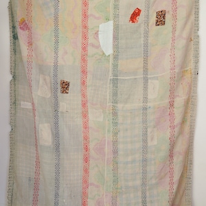 Vintage Kantha-quilt: handgemaakte deken van gerecycled katoen