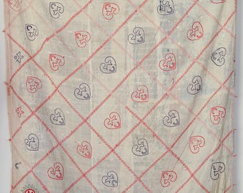 Ręcznie robiony koc Kantha w stylu vintage: narzuta z bawełny z recyklingu