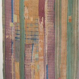 Vintage Kantha-quilt: handgemaakte deken van gerecycled katoen