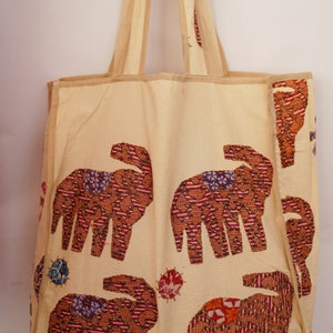 Handmade Kantha Quilt Tote Bag: Vintage Cotton Shoulder Bag