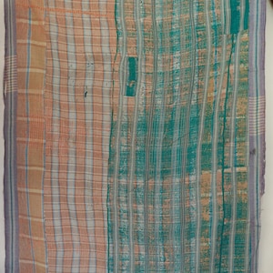 Handgemaakte vintage kantha-quilt: deken van gerecycled katoen