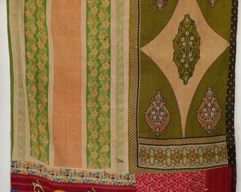 Kołdra Kantha w stylu antycznym, ręcznie robiona, indyjska, bawełniana, rustykalna, boho, dekoracja domu