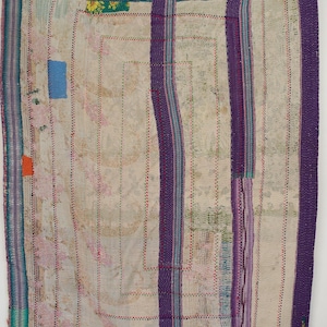 Handgemaakte vintage kantha-quilt: deken van gerecycled katoen