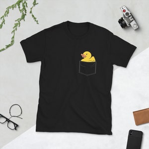 Rubber Duck in Pocket T-Shirt Rubber Duckie Tee Yellow Rubber Duck Tee