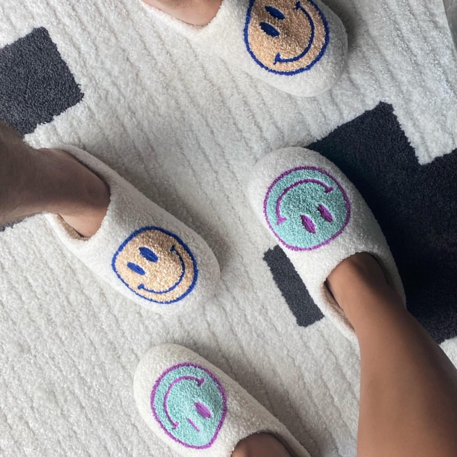 smiley face slippers tik tok