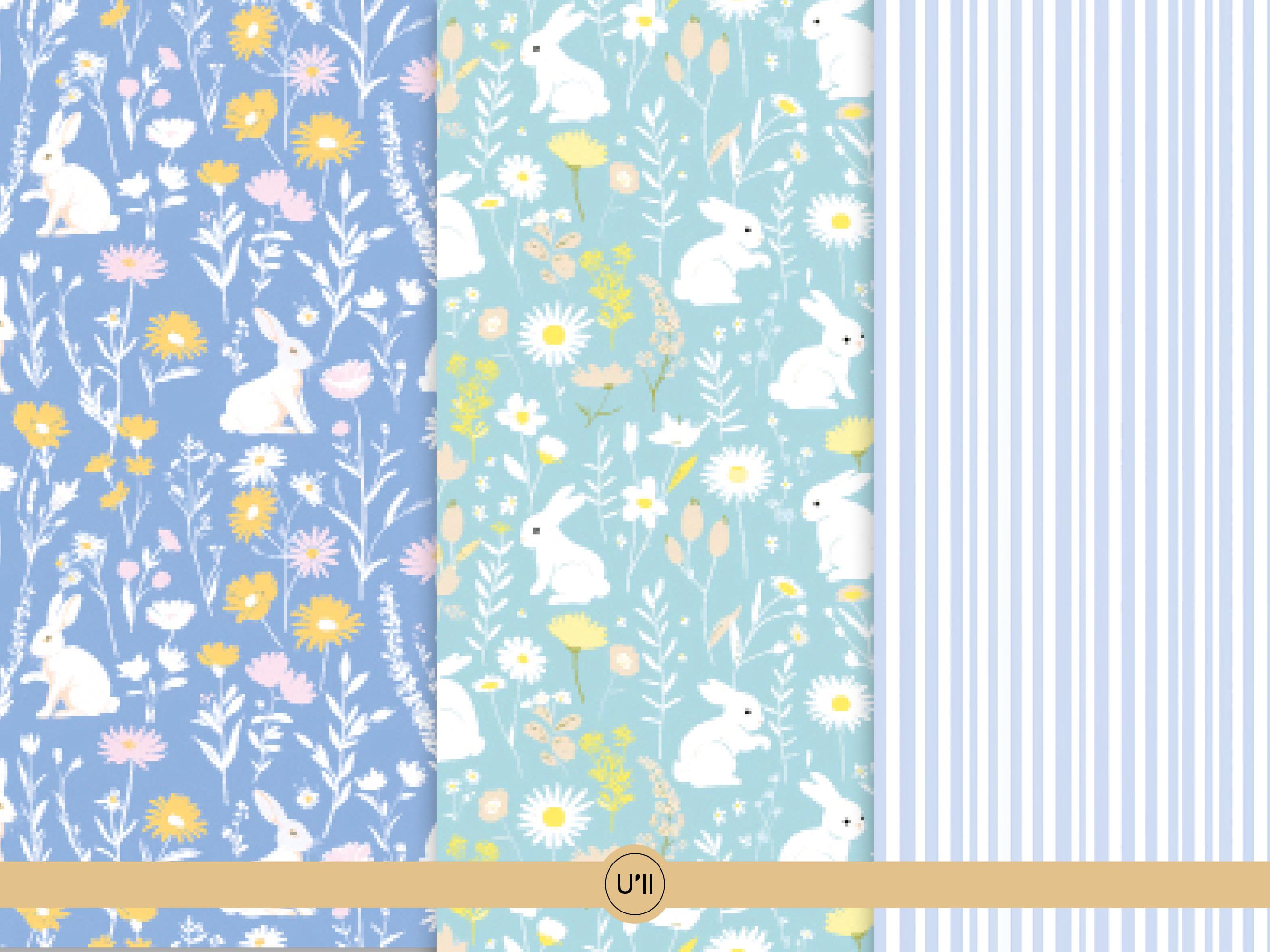 30 Seamless Wildflower Bunny Patterns - Cute Rabbit Designs for Kids ...