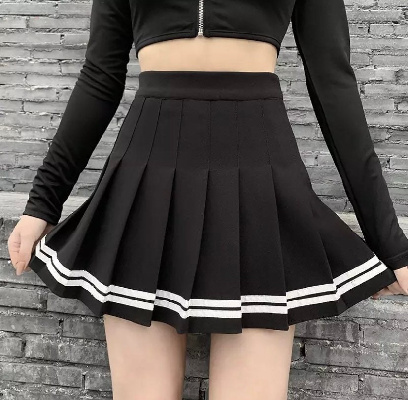 EverythingCuteClub JIRAIKEI Black Pink Strap Mini Skirt Shirt / Pink