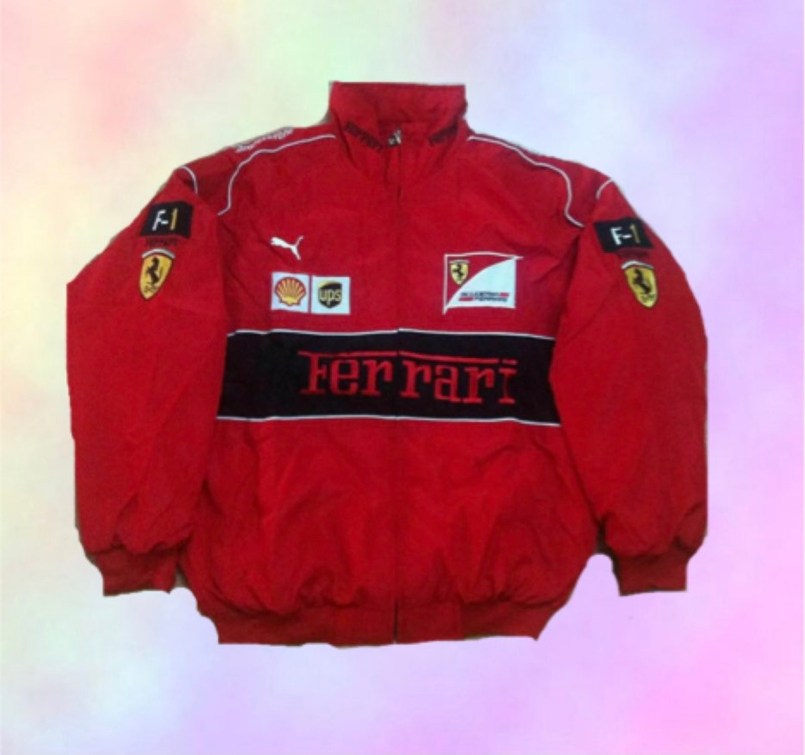 Black Red Ferrari F1 Racing Car Jacket NASCAR Jacket Y2k 2000s | Etsy UK