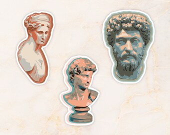 Conjunto de pegatinas de vinilo mate Art Bust