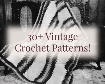 Más de 30 Patrones Vintage de Ganchillo y Tejido, Patrones Vintage Años 1960 y 1970, Patrones de Ropa de Mujer, Patrones de Ropa de Hombre, Tejer