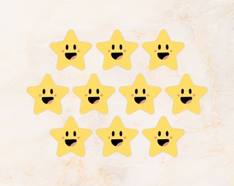 Pegatinas de vinilo laminado Gold Star, paquete de 10 unidades