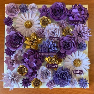 Modelos de flores de papel enrolado SVG, arquivo SVG, arquivo de corte de flores 3D para Cricut, silhueta, tutorial, para caixas de sombra