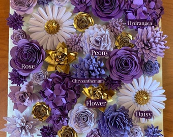 Plantillas de flores de papel enrollado SVG, archivo SVG, archivo de corte de flores 3D para Cricut, silueta, tutorial, para cajas de sombras