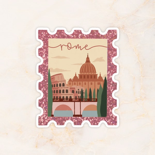 Rome Stamp Glitter Vinyl Sticker