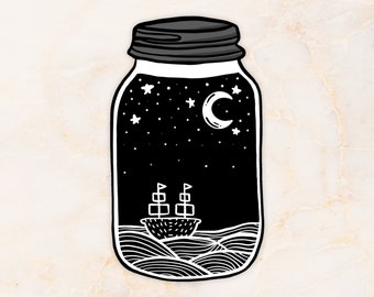 Pegatina de vinilo laminado de mares estrellados