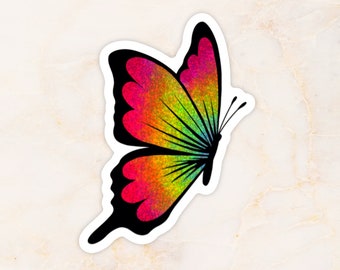 Etiqueta engomada del vinilo del brillo de la mariposa