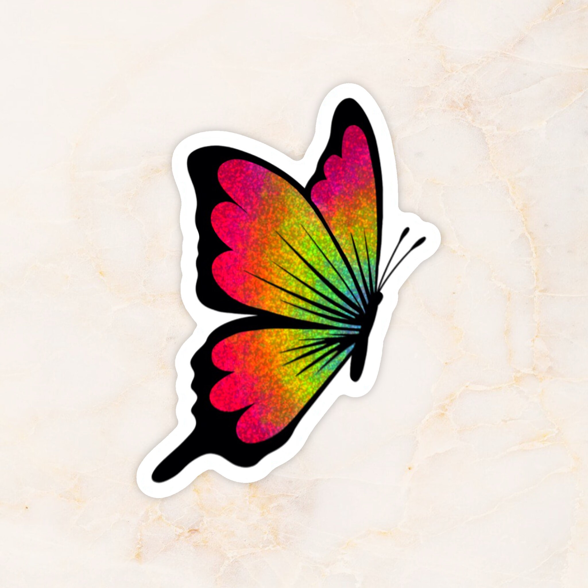 Butterfly Glitter Vinyl Sticker Etsy