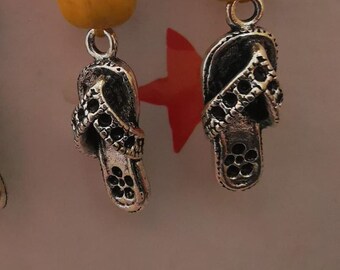 hand made funky earrings - boho - punk - flip flop - summer - dangly earrings - other options available - contact for custom made options