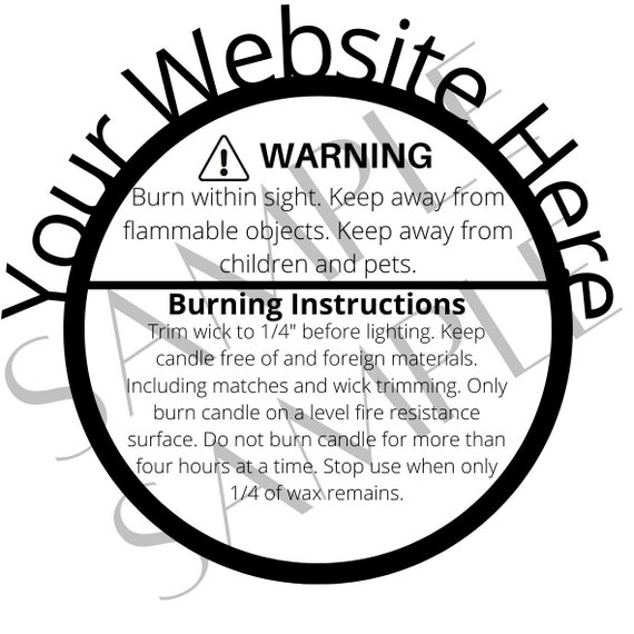 Custom Warning Labels for Candles Etsy