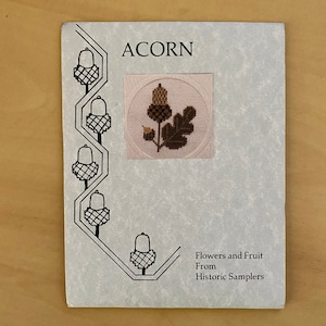 Vintage Textile Heritage Collection, Acorn, Cross stitch embroidery, country decor,craft kit