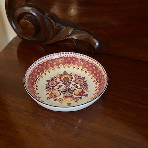 Vintage painted enamel trinket dish, Email Studio Stenbock Austria, Mother&#39;s Day