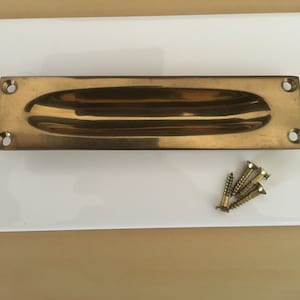 Vintage brass flush pull, renovate, door pull, furniture pull