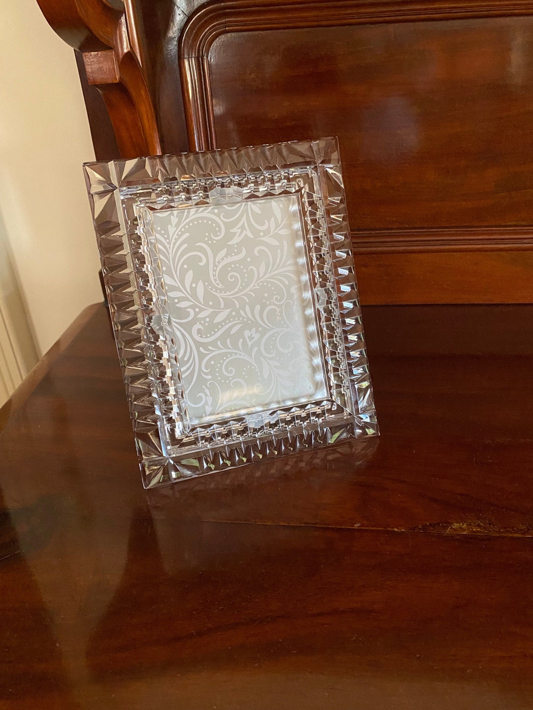 Vintage Cut Glass Photo Frame Gift for Her Wedding Gift Etsy